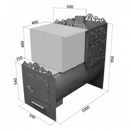 Печь для бани Горизонтальная 530-1м